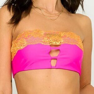 Beach Bunny Lady Lace Tube Bikini Top -  M